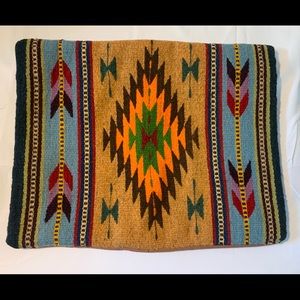 Handcrafted geometric wool accent pillow case